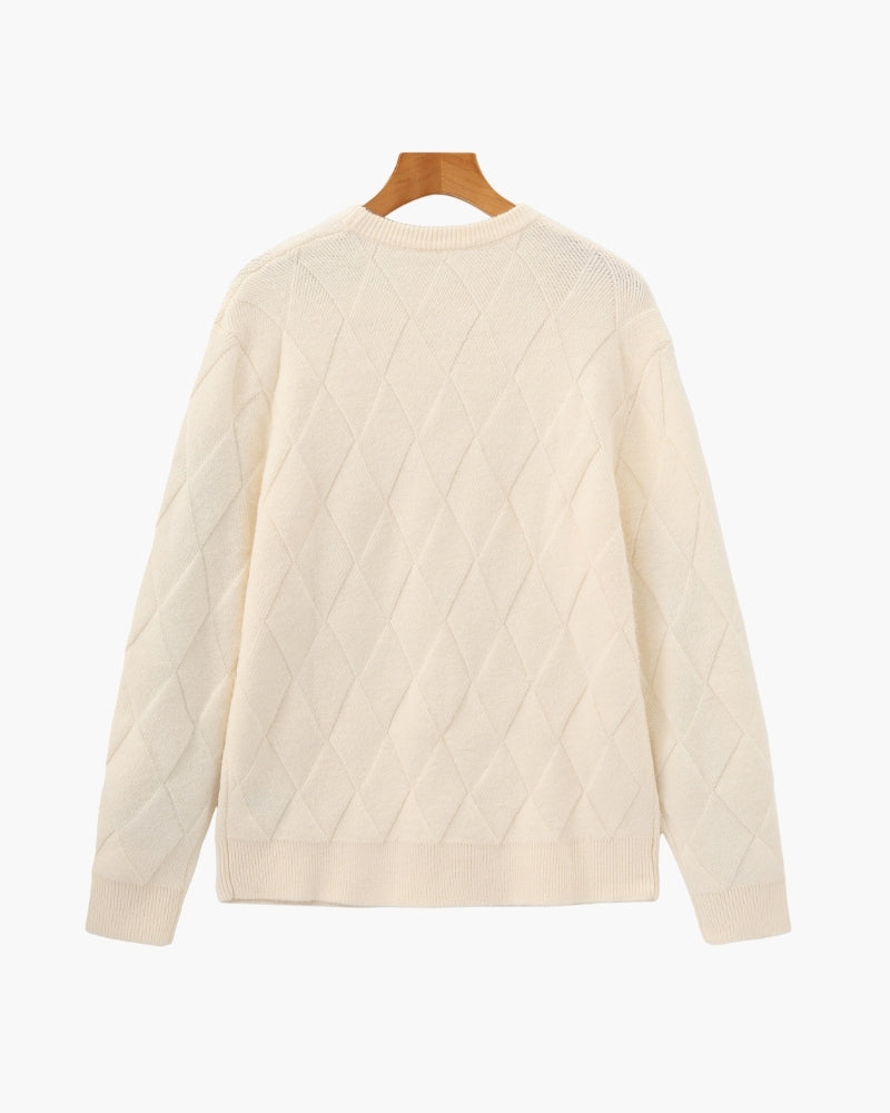 Diamond Knit Crewneck Sweater