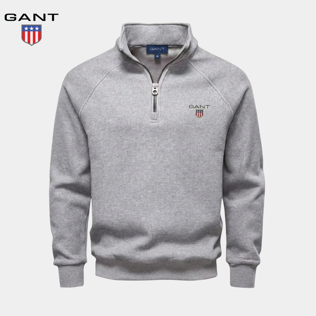 GANT™ Half-Zip Rippstrickpullover mit Fleece-Futter