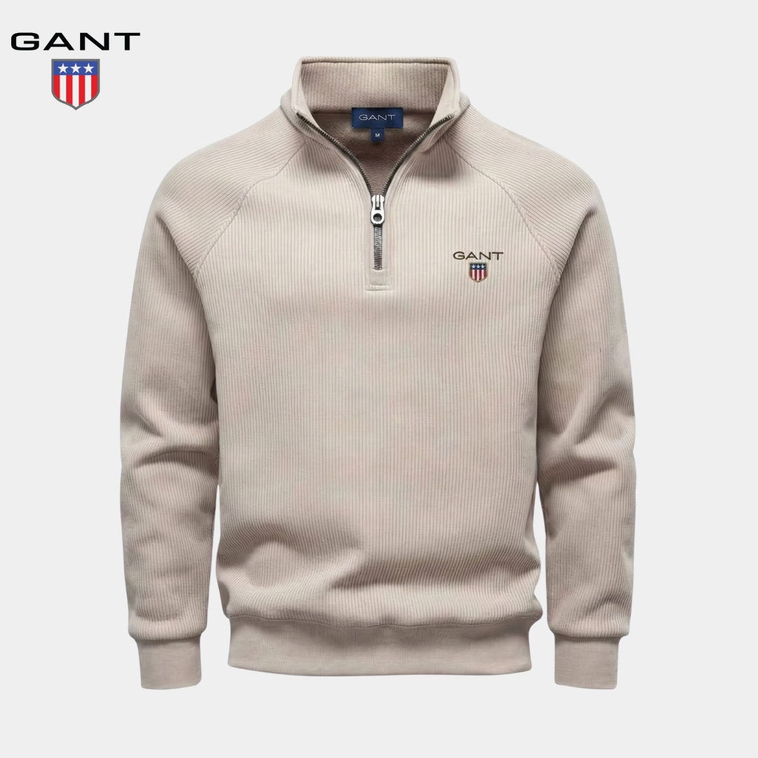 GANT™ Half-Zip Rippstrickpullover mit Fleece-Futter