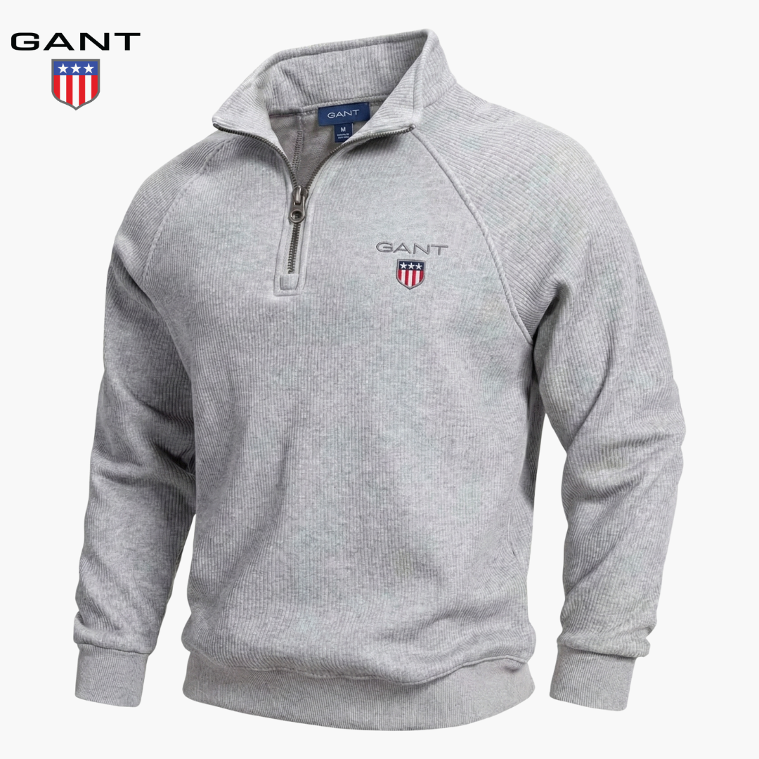 GANT™ Half-Zip Rippstrickpullover mit Fleece-Futter