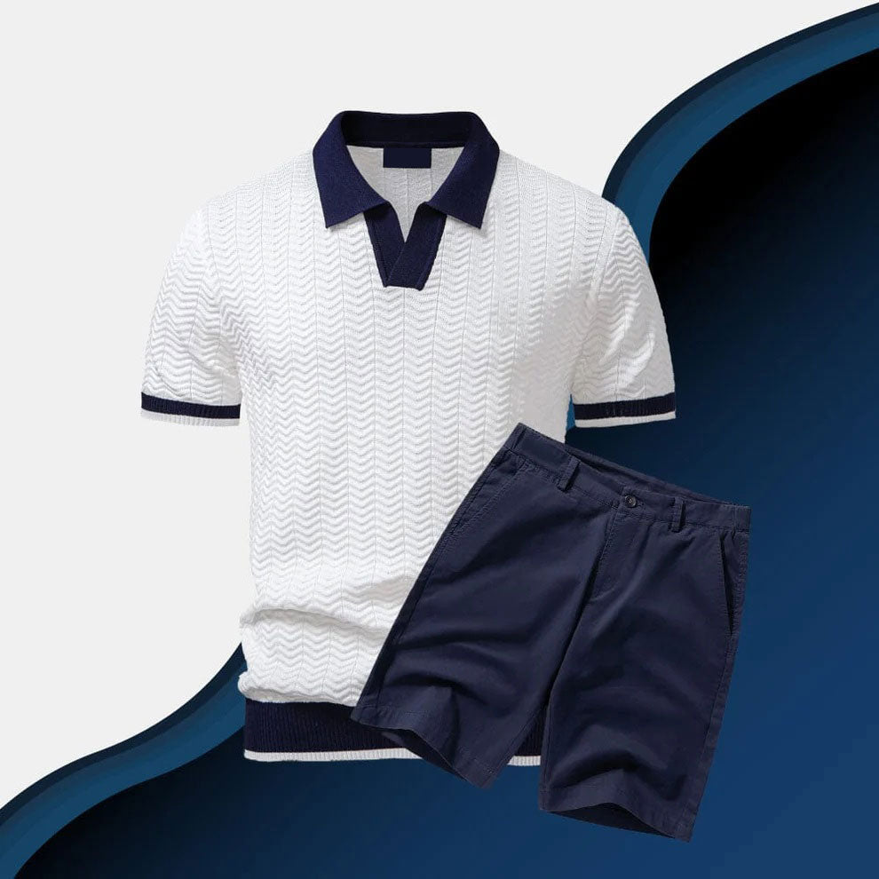 Poloshirt- und Shorts-Set im Old-Money-Stil