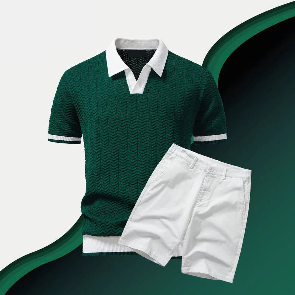 Poloshirt- und Shorts-Set im Old-Money-Stil