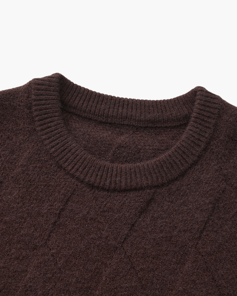 Diamond Knit Crewneck Sweater