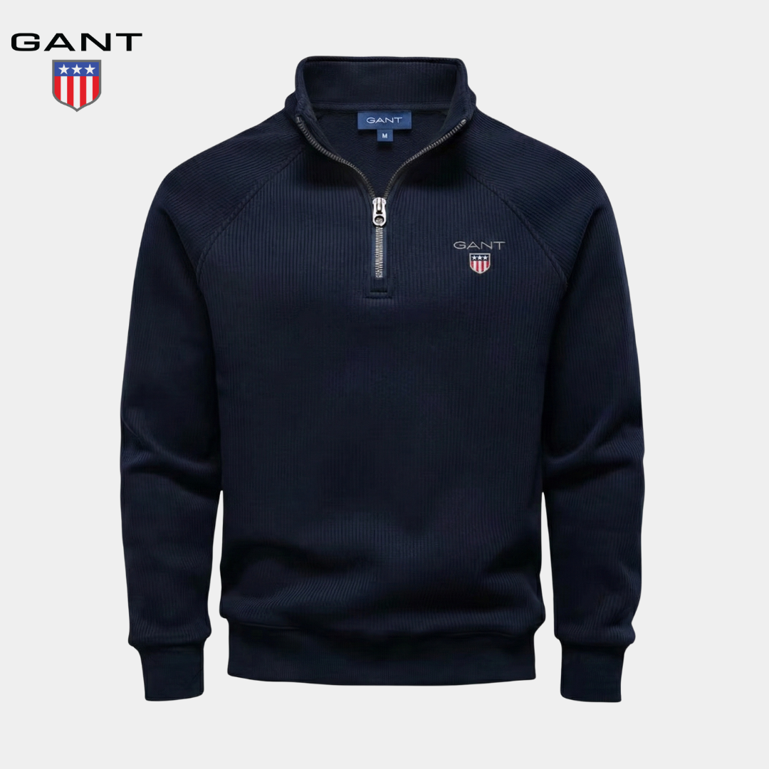 GANT™ Half-Zip Rippstrickpullover mit Fleece-Futter